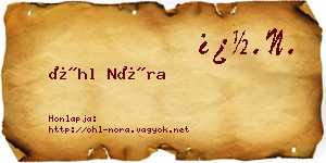 Öhl Nóra névjegykártya